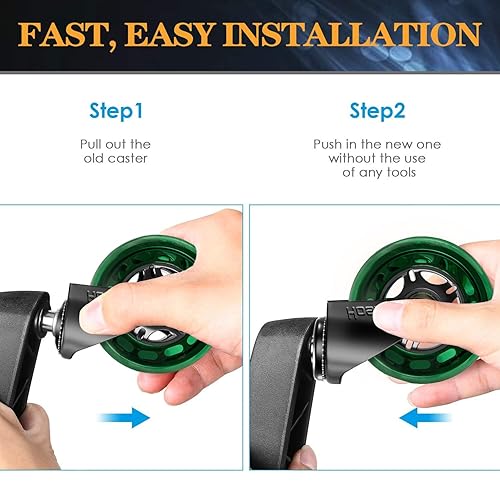 Miniatura 29 de Ruedas para silla de oficina de 3 pulgadas, ruedas de goma de repuesto, ruedas de escritorio para juegos de computadora de alta resistencia, rueda