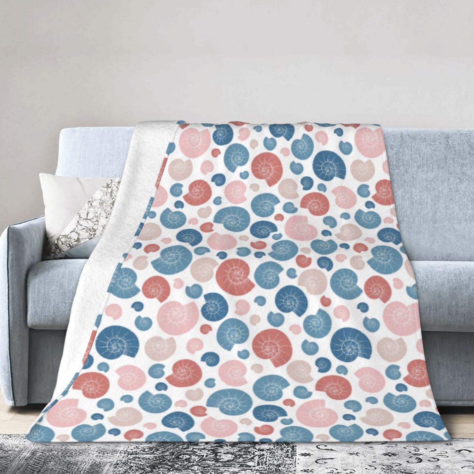 Noble Ren Colorful Shell Ultra-Soft Micro Fleece Blanket Winter Warm Soft Lannel Fleece Throw Blanket For Couch Sofa Bed 80"X60"