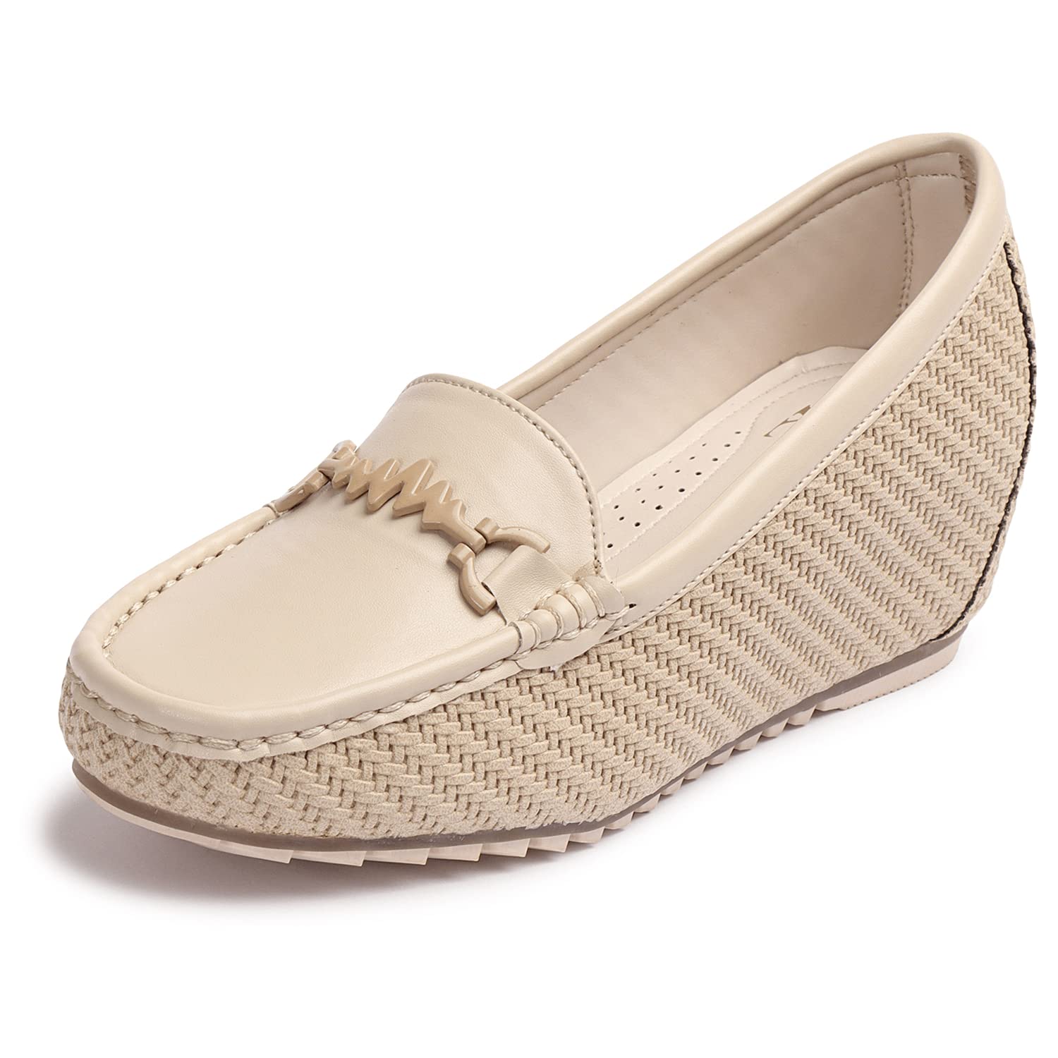 Women's Ballet Wedges Shoes | Comfortable and Trendy Slip-On Loafers with Cushioned Footbed and Textured Sole | Mules Wedges for Girls - Ideal for Casual and Formal Wear-image-34