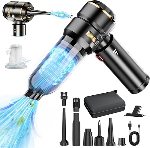 Aspiradora portátil inalámbrica para automóvil, 21000 PA, aspiradora pequeña de alta potencia, 4 en 1, mini aspiradora portátil inalámbrica con