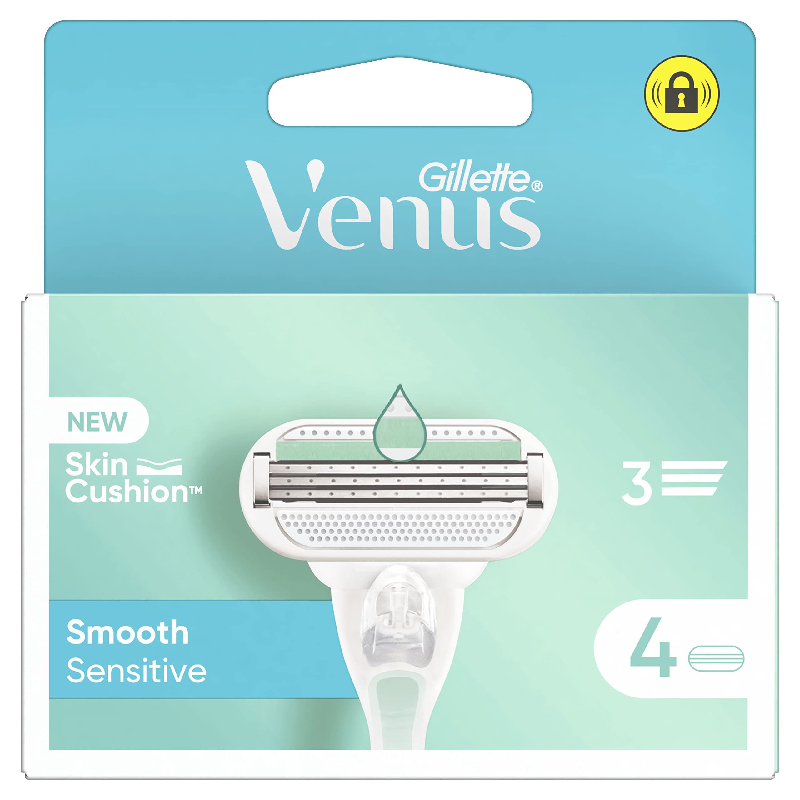 Gillette Venus Deluxe Smooth Sensitive Ricariche Per Rasoio Da Donna, Confezione Da 4, 5 Lame Per Una Rasatura Delicata E Duratura
