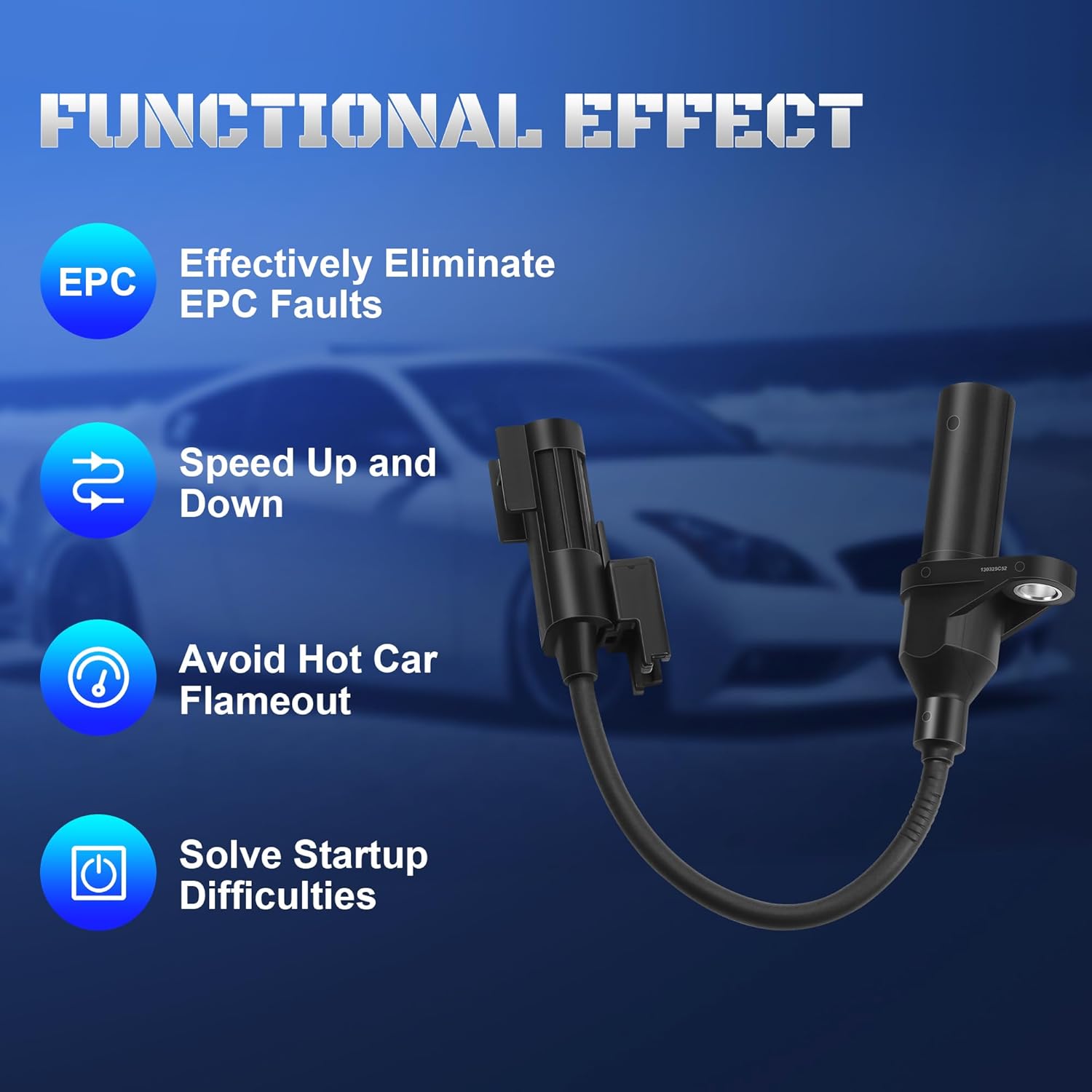 Engine Crankshaft Position Sensor 393103C600 Compatible with 2013-2018 Hyundai Santa Fe Azera & Kia Sorento Sedona 2014 2015 2016 2017 2018 2019 2020 V6 3.3L Replaces PC996, 39310-3C600