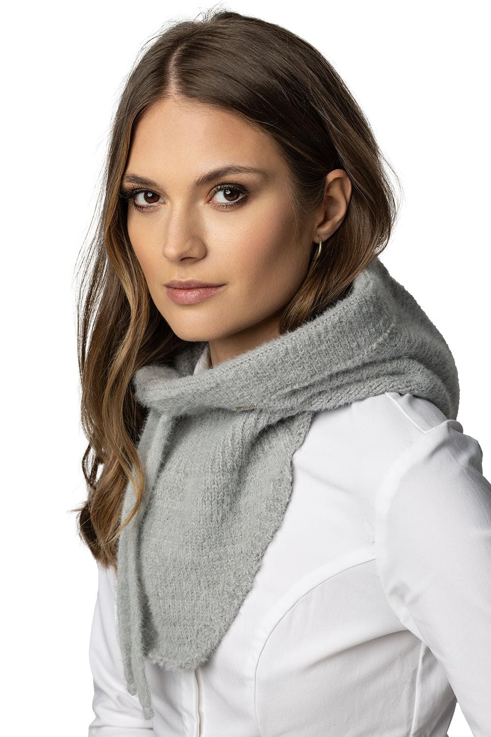 Vivisence Capucha De Invierno para Mujer Elegante Que Combina Gorro Y Bufanda En Uno con Cordón De Ajuste Y Parte Delantera Alargada para Máxima Protección contra El Frío