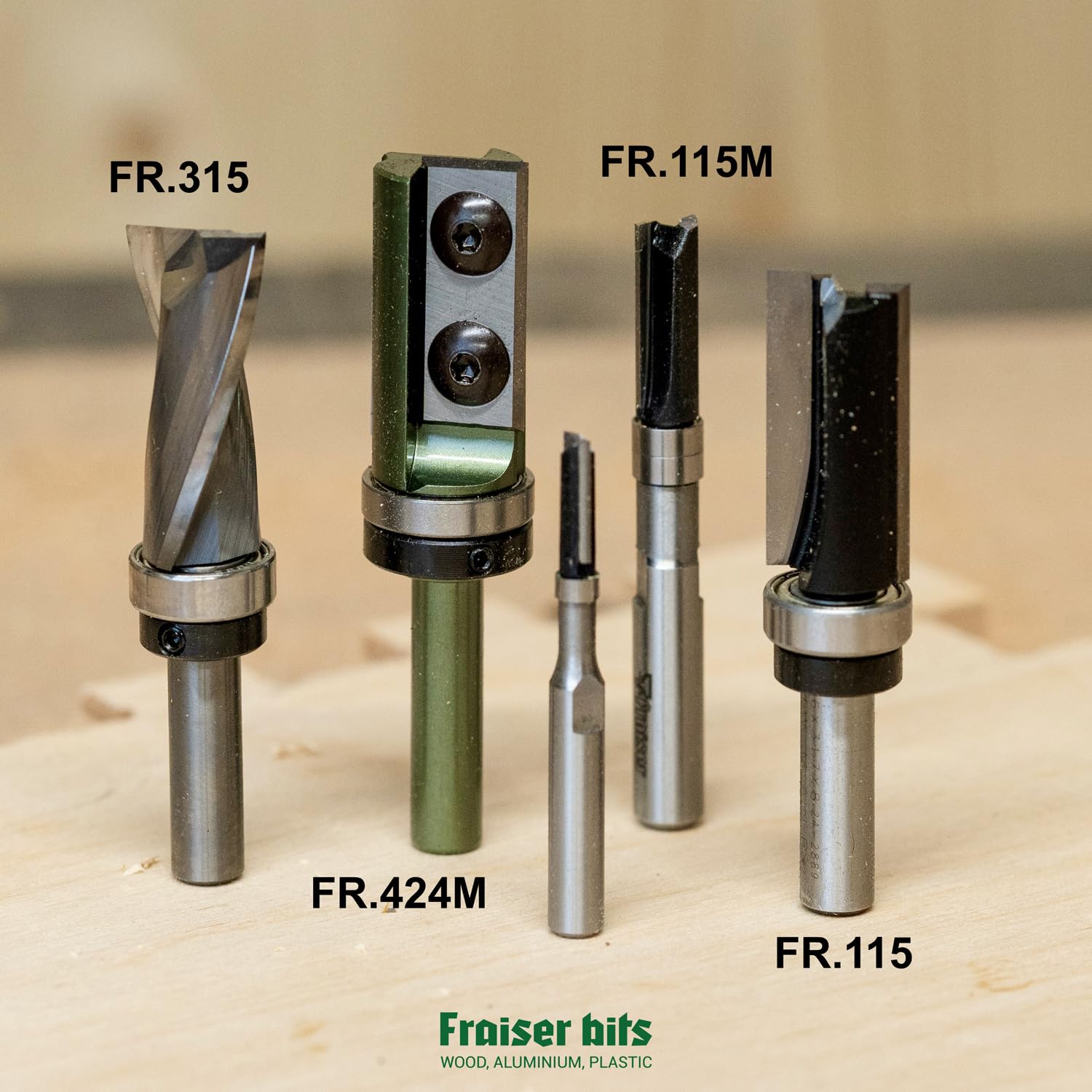 Fraiser MULTIBIT frezarka wielofunkcyjna do rowkowania, przycinania, kopiowania, wiercenia i cięcia, średnica 19 mm, trzonek 6,35 mm, z 2 wkładkami do górnego i łożyska, do frezarki ręcznej
