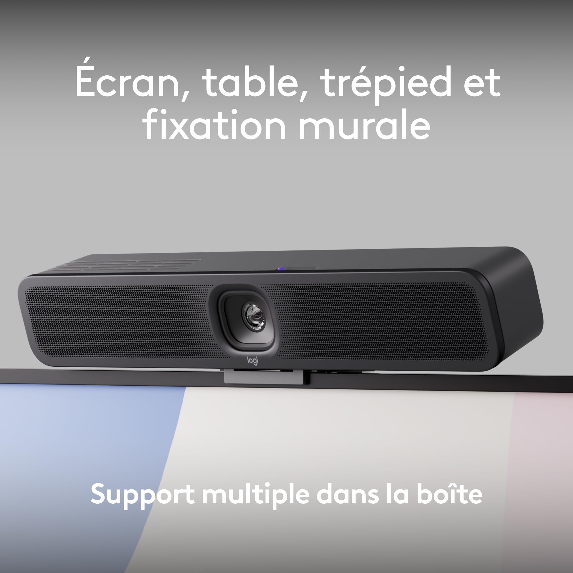 Logitech MeetUp 2 Caméra USB tout-en-un pour salle de conférence, barre vidéo compacte avec IA, compatible Microsoft Teams, Zoom Rooms, Google Meet
