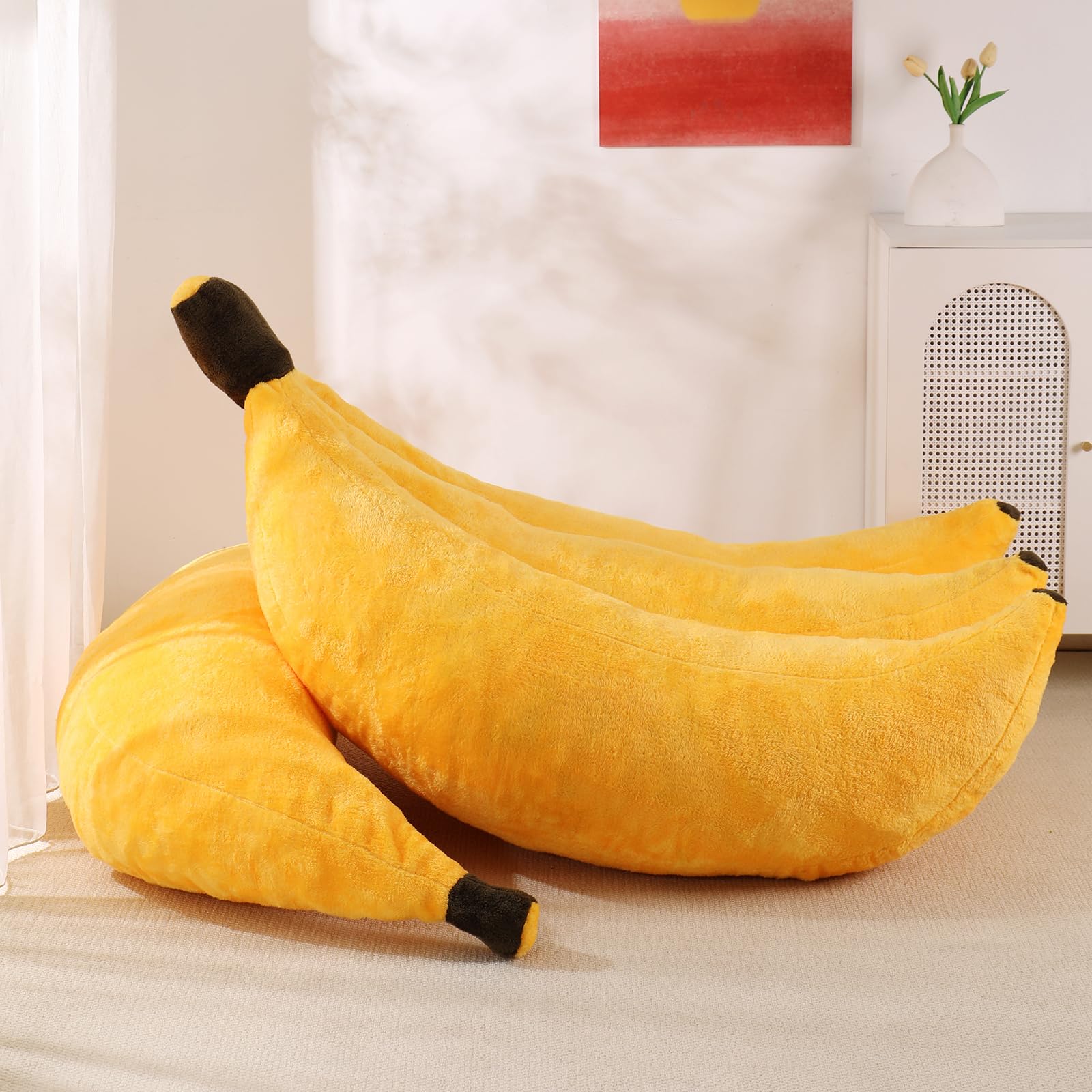 Best Bubble Sofa Picks for 2026 2 IEVENW Banana Bean Bag Chair with Ottoman, Floor Sofa Bed with Footrest, Comfy C — product photo