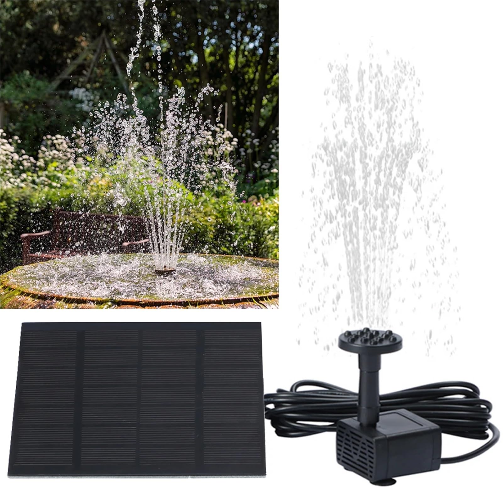 1pcs Solare Onda Maker Pond Fontana Pompa Acqua con 6 Spruzzi Acqua Acquario Pompa Solare Stagno