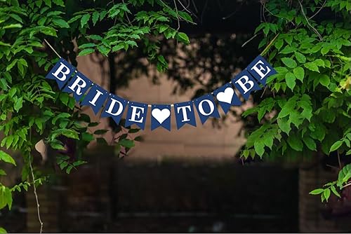 Miniatura 4 de KUNGOON Cartel de la novia en azul marino y blanco, divertidas decoraciones de despedida de soltera para despedida de soltera y despedida de soltera.