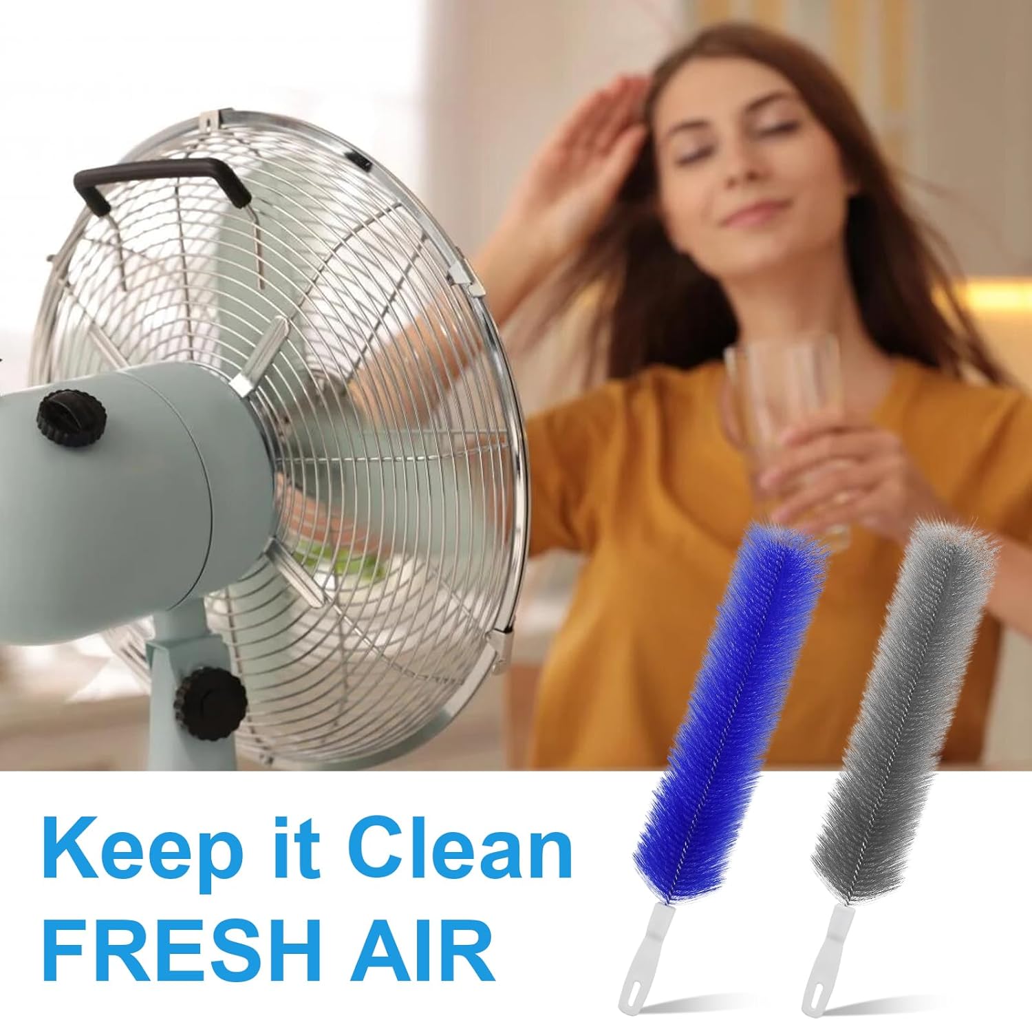 Cobweb Duster, Bendable Fan Duster, Plastic Fan Cleaner Brush, Microfiber
