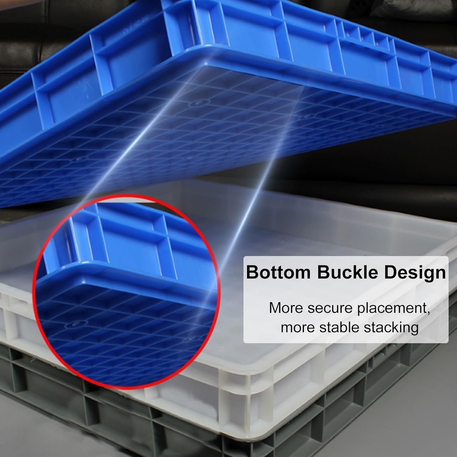 Plastic Pallets, Nestable Waterproof Storage Pad, Anti-Leakage Floor Pallets for Sale Shop Restaurant Supermarket Garage Warehouse Basement(Blue,60x60cm/24x24in)