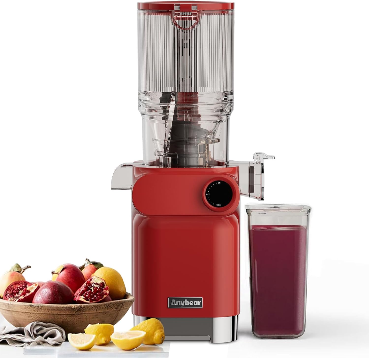 Cold Press Juicer, 200W Slow Masticating Juicer 4.3″ Large Feed Chute Fit Whole Fruits Vegetables | Heavy Duty Auger | Tritan Materials | BPA Free | Easy to Clean (Red) Cold Press Juicer, 200W Slow Masticating Juicer 4.3″ Large Feed Chute Fit Whole Fruits Vegetables | Heavy Duty Auger | Tritan Materials | BPA Free | Easy to Clean (Red)
