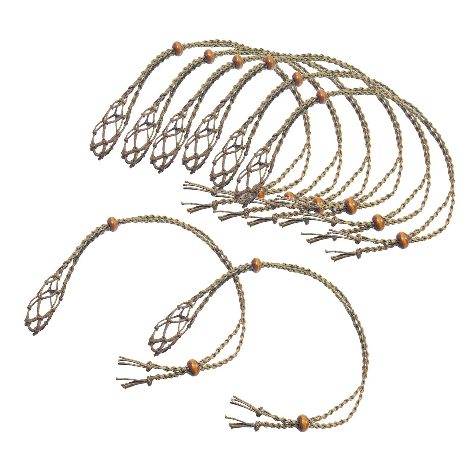 THE STYLE SUTRA® 8Pcs Crystal Necklace Cord Empty Stone Holder Bracelet Pendant Holder Brown | 8 Pieces Empty Stone Holder-image-14