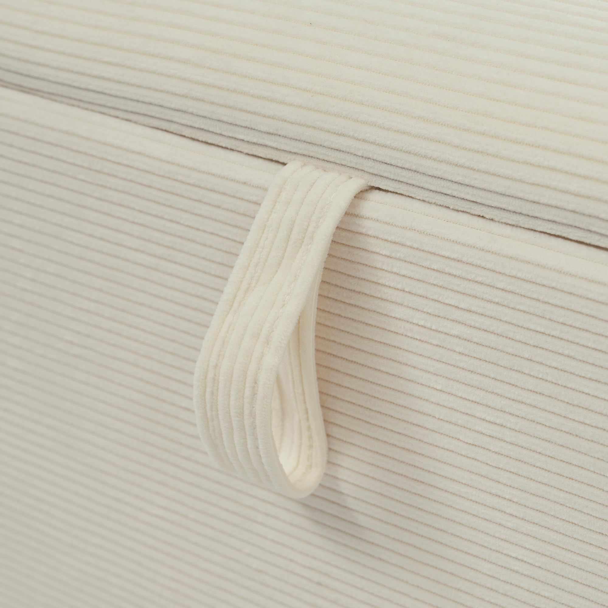 Panca da letto con vano portaoggetti 145 x 38 cm, con vano portaoggetti idraulico, adatta per camera da letto, soggiorno e corridoio, effetto velluto a coste beige.