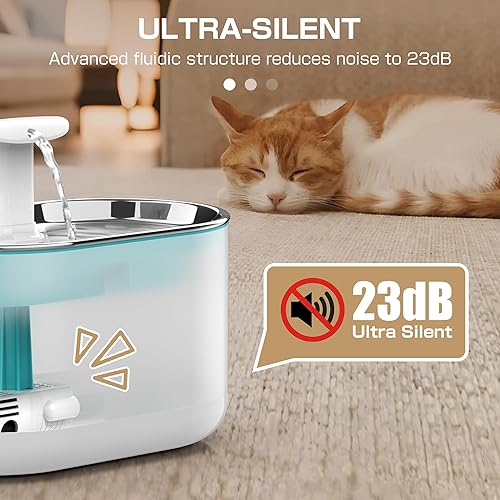 Miniatura 5 de PLFF012 Bomba de repuesto para fuente de agua PETLIBRO para gatos, compatible con el modelo PLWF002, bomba ultra silenciosa con kit de 4 filtros