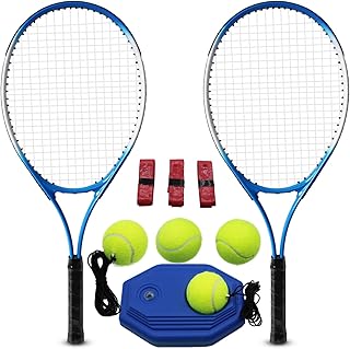 Tennis Rackets for Adults 2 Players Recreational Tennis Racquet Set for Beginners and Professional with 4 Tennis Balls&comma; 3 Overgrips&comma; 1 Tennis Bag