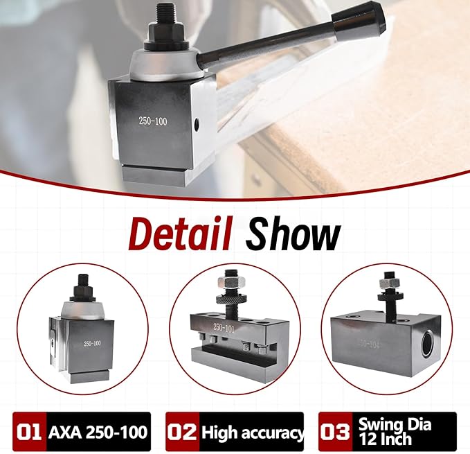 Juego de 6 portaherramientas CNC AXA 250-100 para torno miniatura 4
