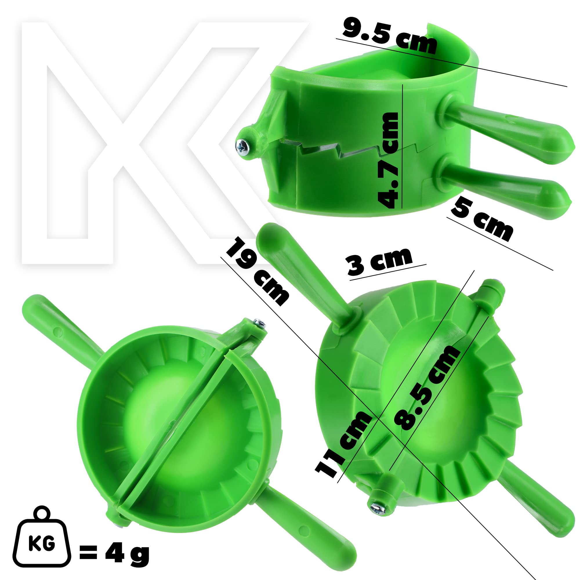 Stampo Per Pasta KADAX – Pressa Per Ravioli E Pierogi, Tagliapasta Rosso E Verde 2 Pezzi - 3