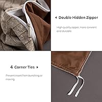 Vista 5 de INFLAG Funda de edredón tamaño individual, juego de ropa de cama a rayas de 3 piezas, 100% microfibra de lujo, suave, 1 funda de edredón de 66 x 90