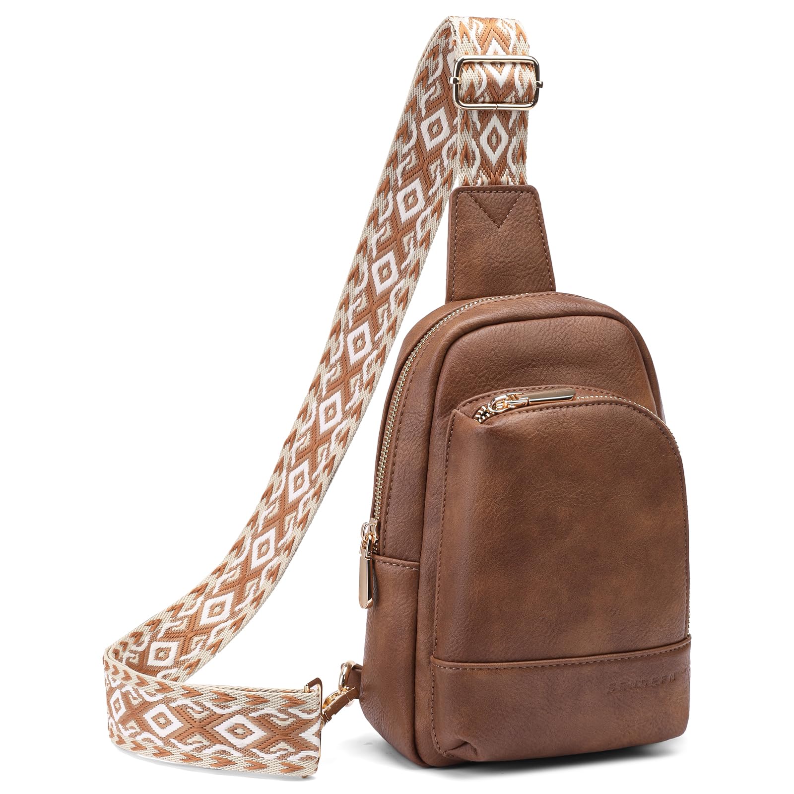 SENDEFN Sling Bag For Women Chest Bag With Two Zipper Pockets Crossbody Shoulder Bags Backpack Fanny Pack Travel Purse