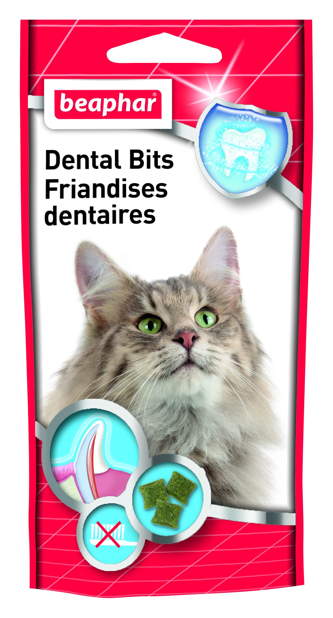 BEAPHAR – Dents Saines, friandises dentaires à la Chlorophylle pour Chat – Procure Une haleine fraîche – À Usage Quotidien – Délicieuses friandises Quotidiennes – Sachet refermable – 35g