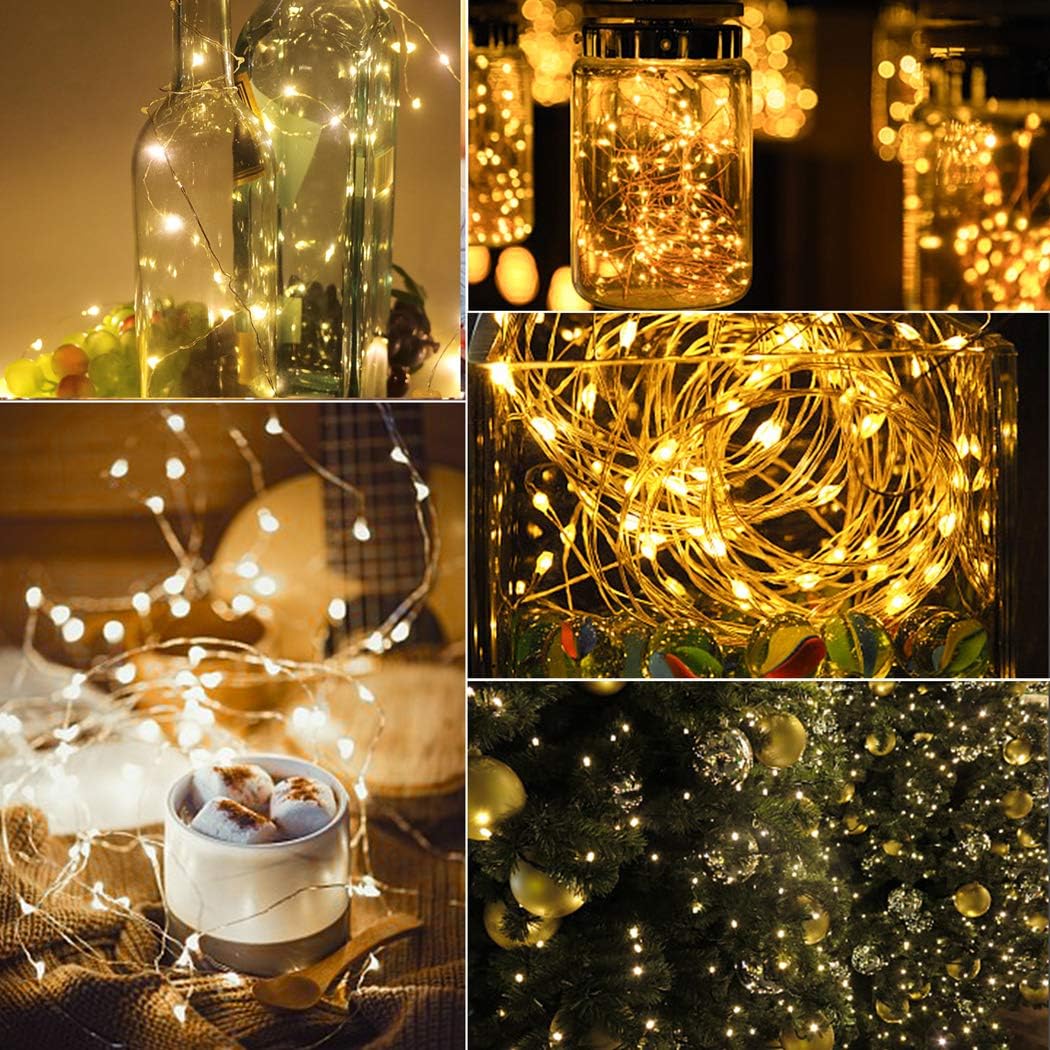 USB Starry Lights, Outgeek 32.8ft LED String Light 100 LEDs Fairy Light for Wedding Party Festival Home Decorations Bedroom Patio (Warm White with Remote)