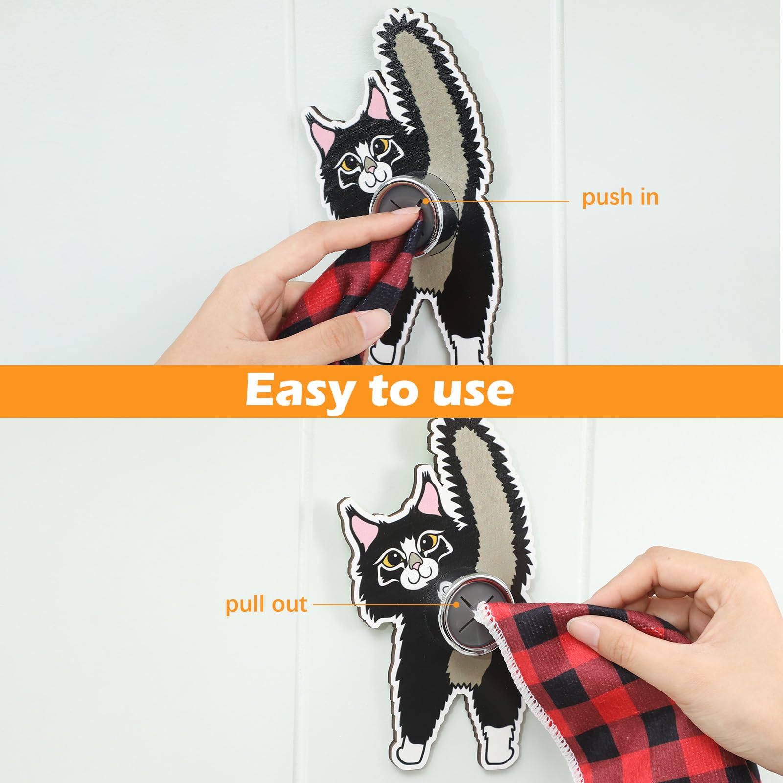 Ceenna 4 Pcs Funny Cat Butt Towel Holder Cat Themed Elephant Gifts for Lovers Cute Kitchen Towel Hook Decorative for Mothers Day Gifts Bathroom Kitchen Housewarming Birthday