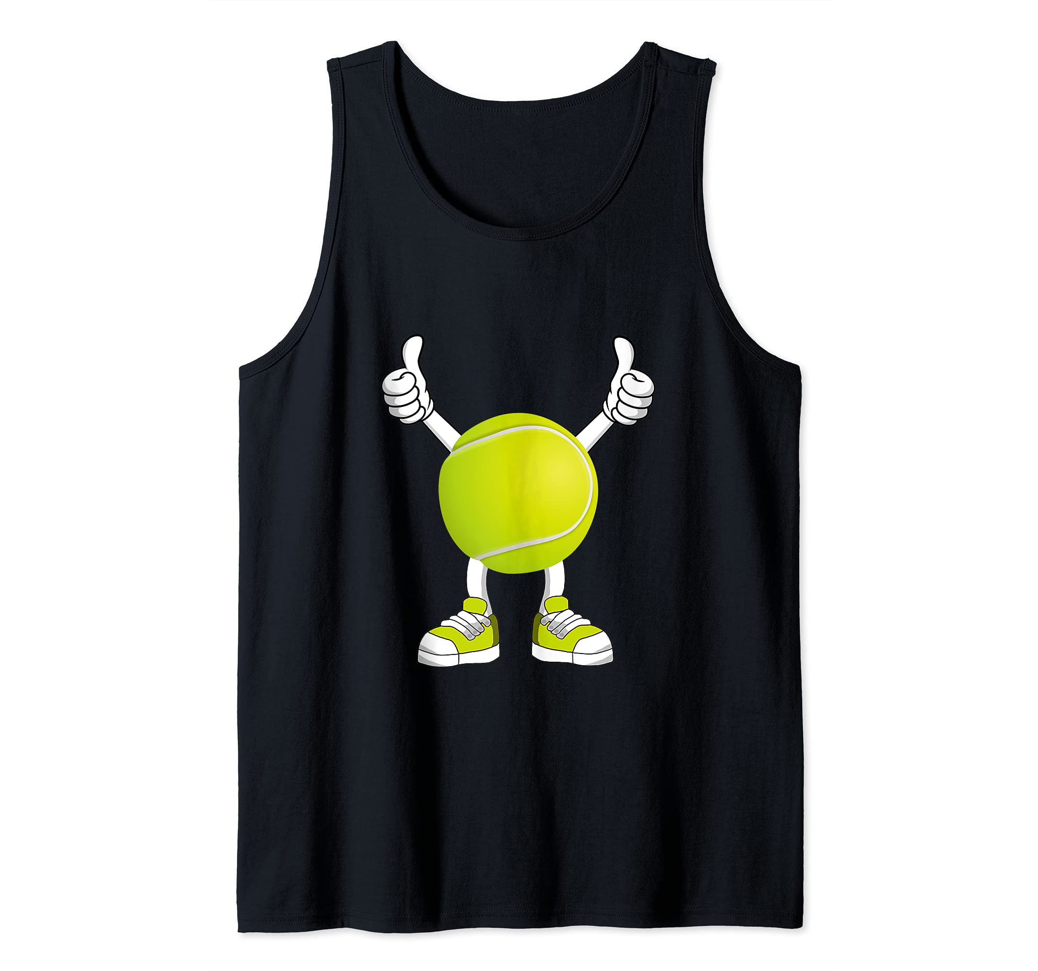 Tennis Player Comic Tennis Ball Tank Top, Black
