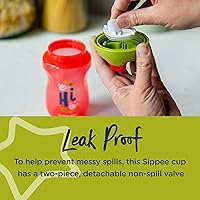Vista 3 de Tommee Tippee Vaso para sorber, botella de agua para niños pequeños, a prueba de derrames, sin BPA, 10oz, 29.5 ft+, paquete de 3, rojo, azul y verde
