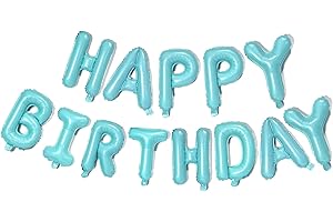 Celebrate in Style with Teal Blue Happy Birthday Balloons Banner