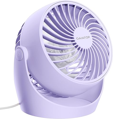Miniatura 8 de Gaiatop Ventilador de escritorio, ventilador eléctrico portátil de escritorio de 5 pulgadas, pequeño pero potente con 3 velocidades de inclinación