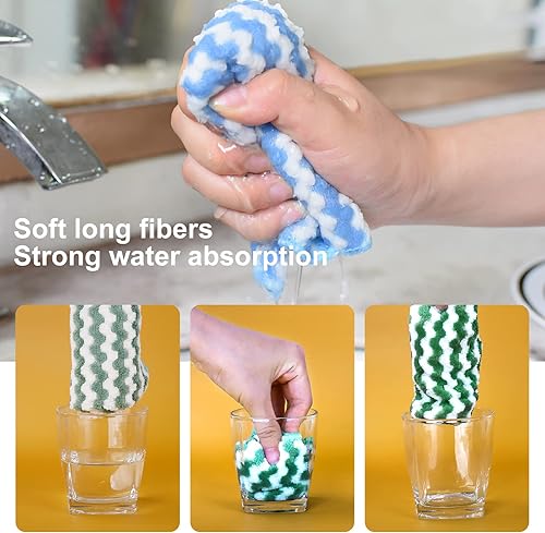 Miniatura 5 de FGSAEOR Paño de limpieza de microfibra, trapos de limpieza para lavar platos, toallas de cocina ultra absorbentes para mostradores, cocina, hogar