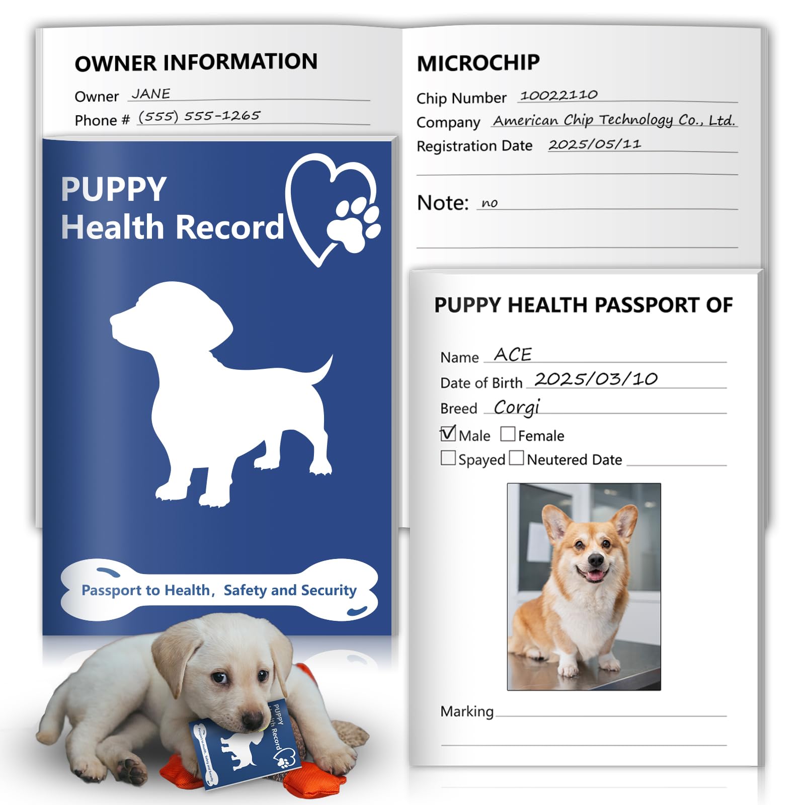 1 Pack Puppy Shot Record Booklets 12 Sheets Per Pack Dog Vaccination Record Book Dog Health Records 5*3.5inch Dog Information Record Notebook dog