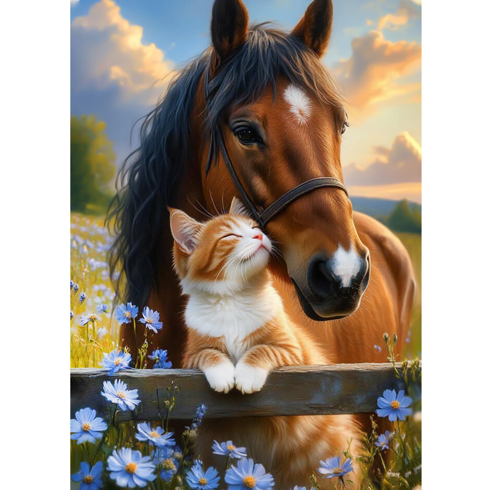 CEOVR Cat Diamond Painting Kits Adults DIY Diamond Art Kits Adult 30x40cm Horse 5D Gem Art Craft Set for Leisure Time