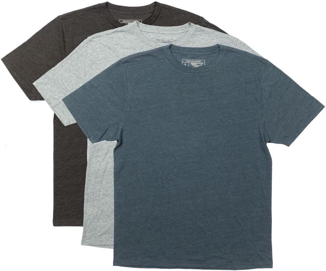 Men’s Triblend Short Sleeve T-Shirt (Pack of 3), Premium Quality, Comes in Heather Charcoal, Athletic Heather, Navy Heather (X - Large)