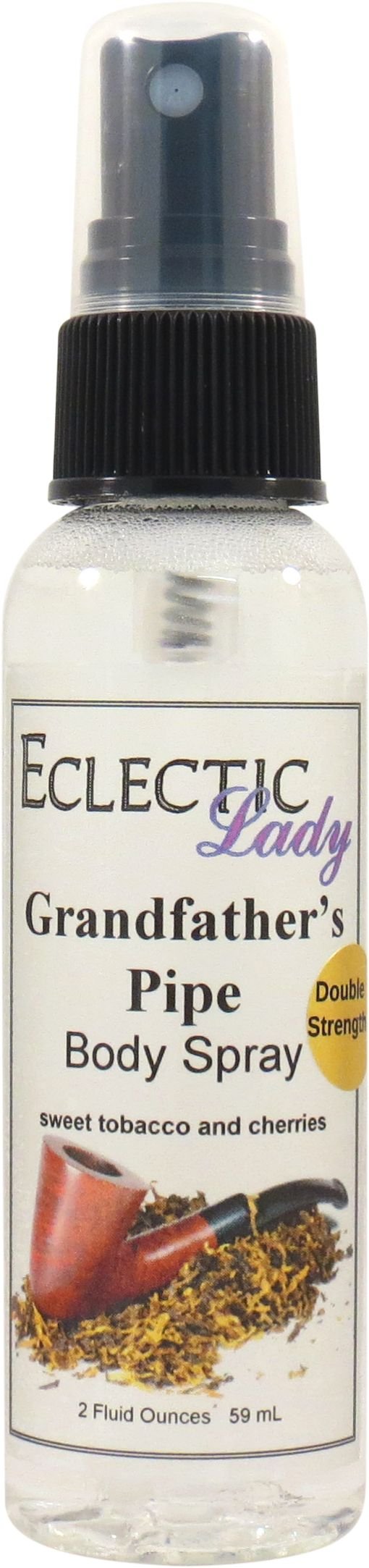Eclectic Lady Grandfather's Pipe Body Spray, Double Strength, 2 ounces, Body Mist for Women with Clean, Light & Gentle Fragrance, Cologne with Soft, Subtle Aroma For Daily Use