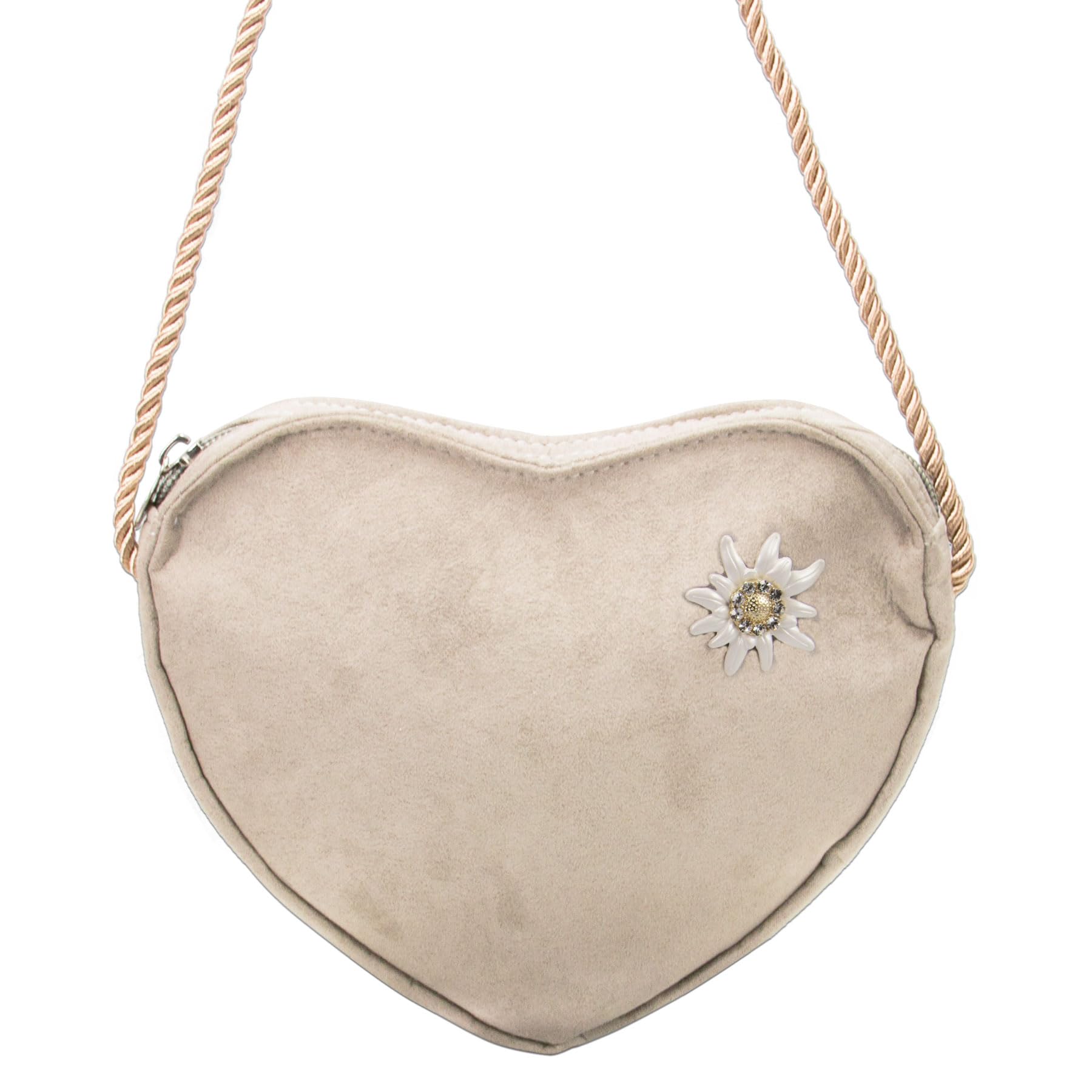 Alpenflüstern Greta DTA103 Sac à main en forme de cœur avec strass et edelweiss pour femme - Sac à bandoulière pour Dirndl - Sac à main pour costume traditionnel Dirndl (couleurs traditionnelles)