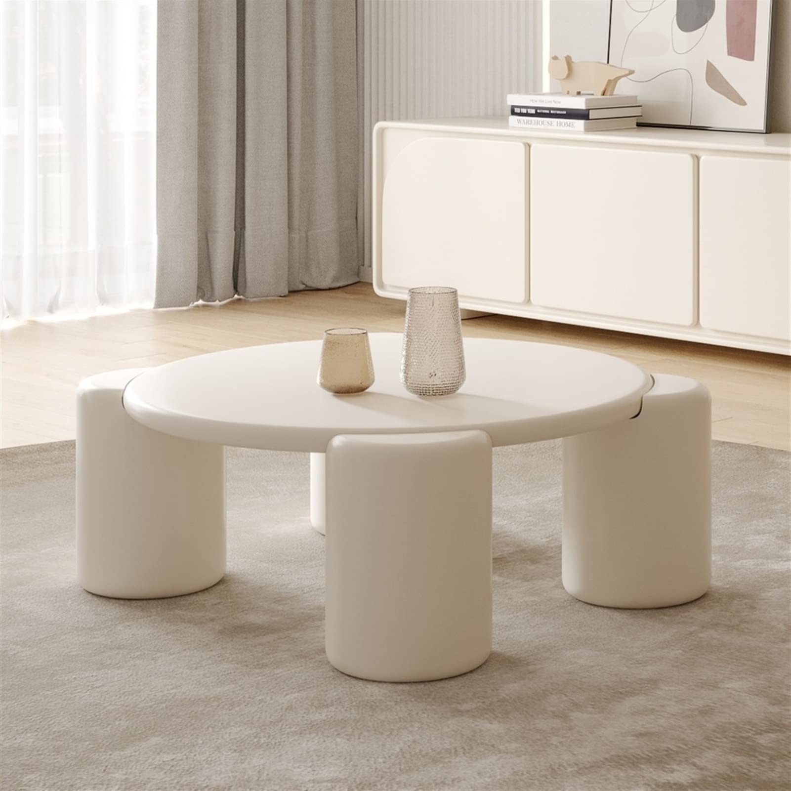 Amazon.com: TOMYEUS Side Table Nordic Round Coffee Table Simple