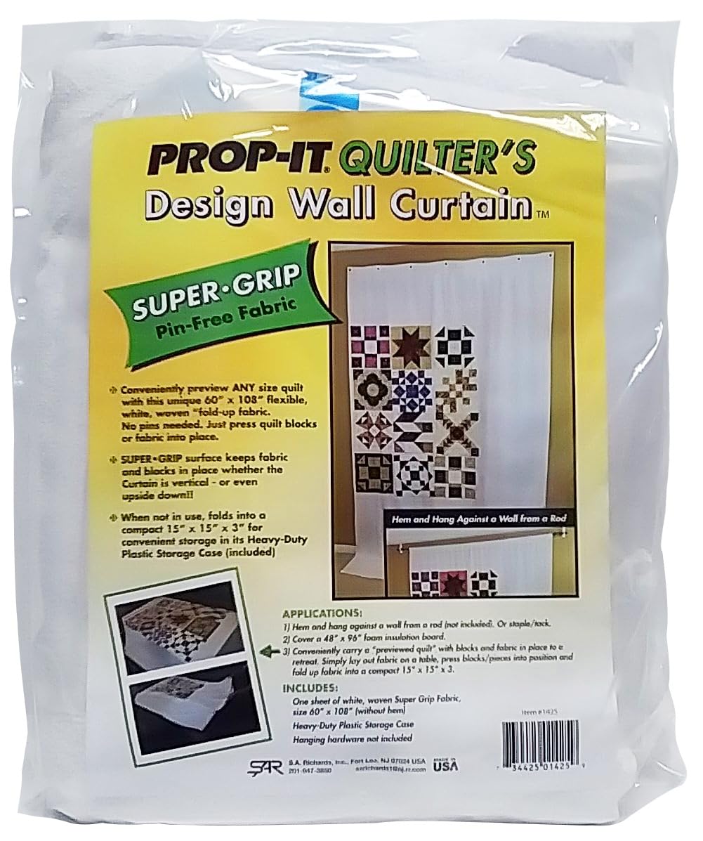 Prop-It Quilter's Design Wall Curtain 60"X108"-White