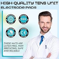 Vista 2 de 22 PCS 2X 2” Tens Unit Electrode Pads Compatible with Auvon Tens 7000 Muscle Stimulator Machine,Tens Unit Replacement Pads Reuse More Than 35-50