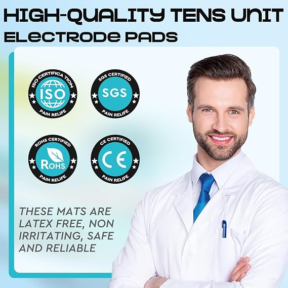 22 PCS 2X 2 Tens Unit Electrode Pads Compatible with Auvon Tens 7000 Muscle Stimulator Machine,Tens Unit Replacement Pads Reuse More Than 35-50 Times with Self Stick and Non-Irritating Designs