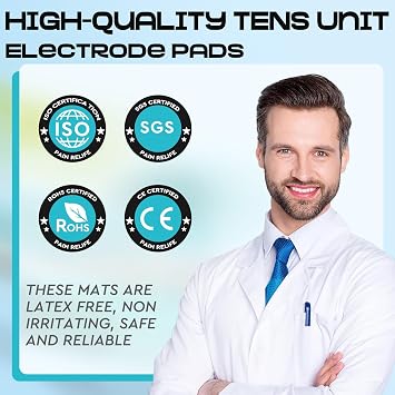 22 PCS 2X 2 Tens Unit Electrode Pads Compatible with Auvon Tens 7000 Muscle Stimulator Machine,Tens Unit Replacement Pads Reuse More Than 35-50 Times with Self Stick and Non-Irritating Designs