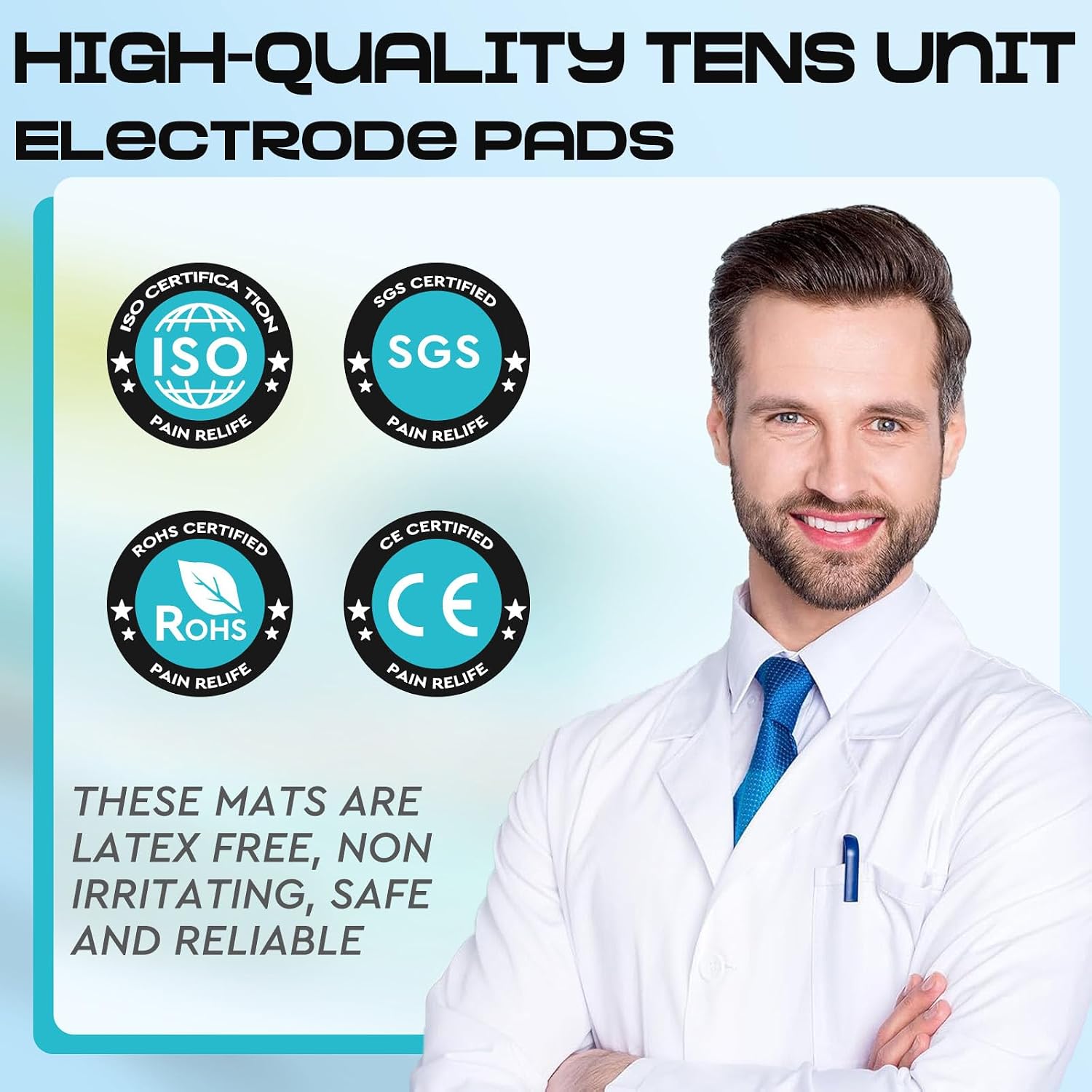 28 PCS Tens Unit Electrode Pads Compatible with Auvon Tens Tens 7000 Muscle Stimulator Machine,2”x 2”Tens Unit Replacement Pads Reuse More Than 35-50 Times with Self Stick and Non-Irritating Designs