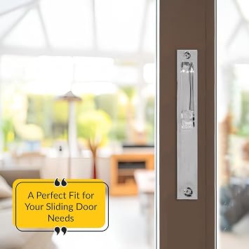 Chrome Sliding Glass Door Handle With Key