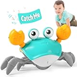 Crawling Crab Baby Toy, Tummy Time Toy for Infant 3 6 9 12 18 24 Month, Walking Dancing Interactive Sensory Crab with Light Music, Birthday Gift for Toddler Boy Girl 1 2 3, Christmas Stocking Stuffers
