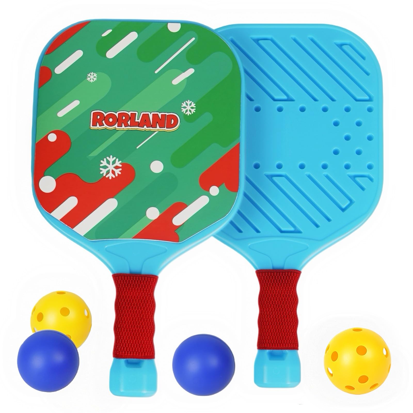Set Pickleball: 2 Racchette e 4 Palline per Bambini, Peso Leggero 200g, Impermeabile. Per Giardino, Spiaggia, Piscina. Regalo per Principianti