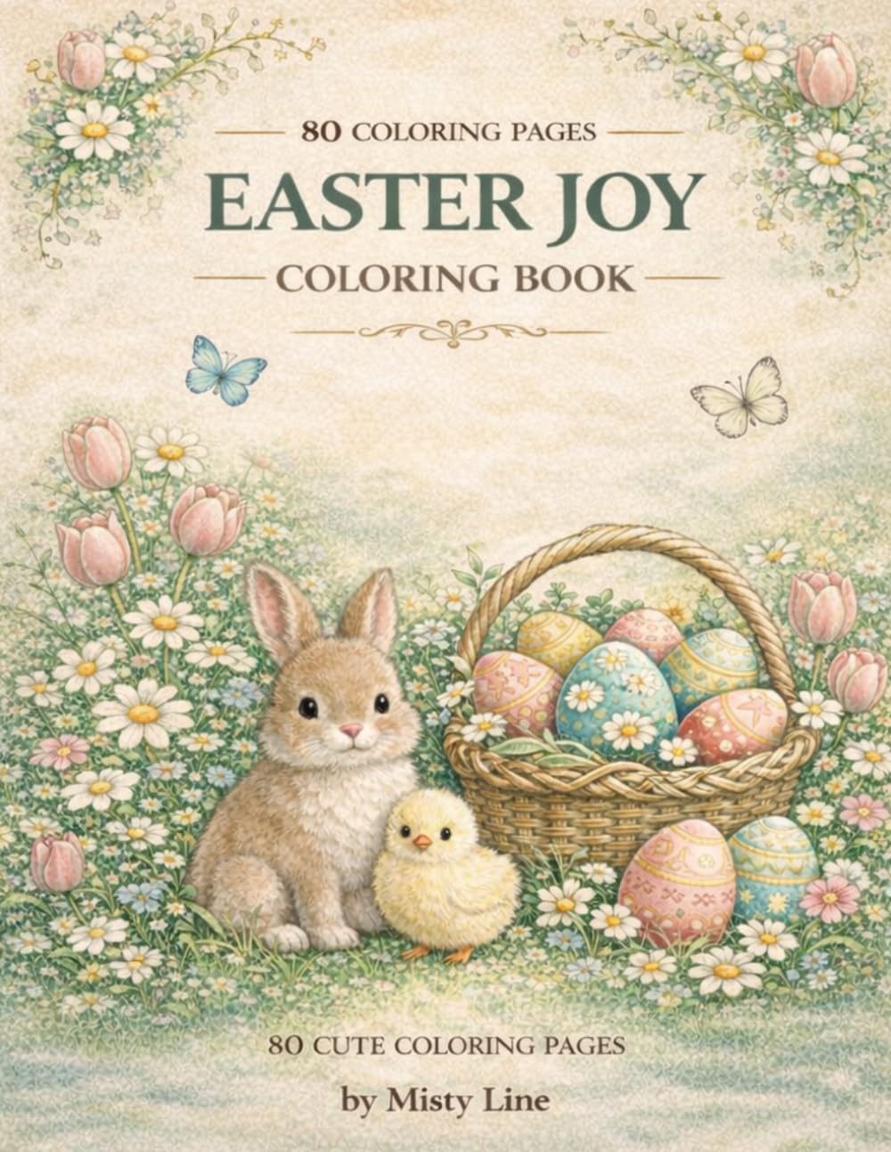 Easter Joy Coloring Book: 80 Cute Easter Coloring Pages for Relaxation and Spring Creativity (Spring & Easter Coloring)