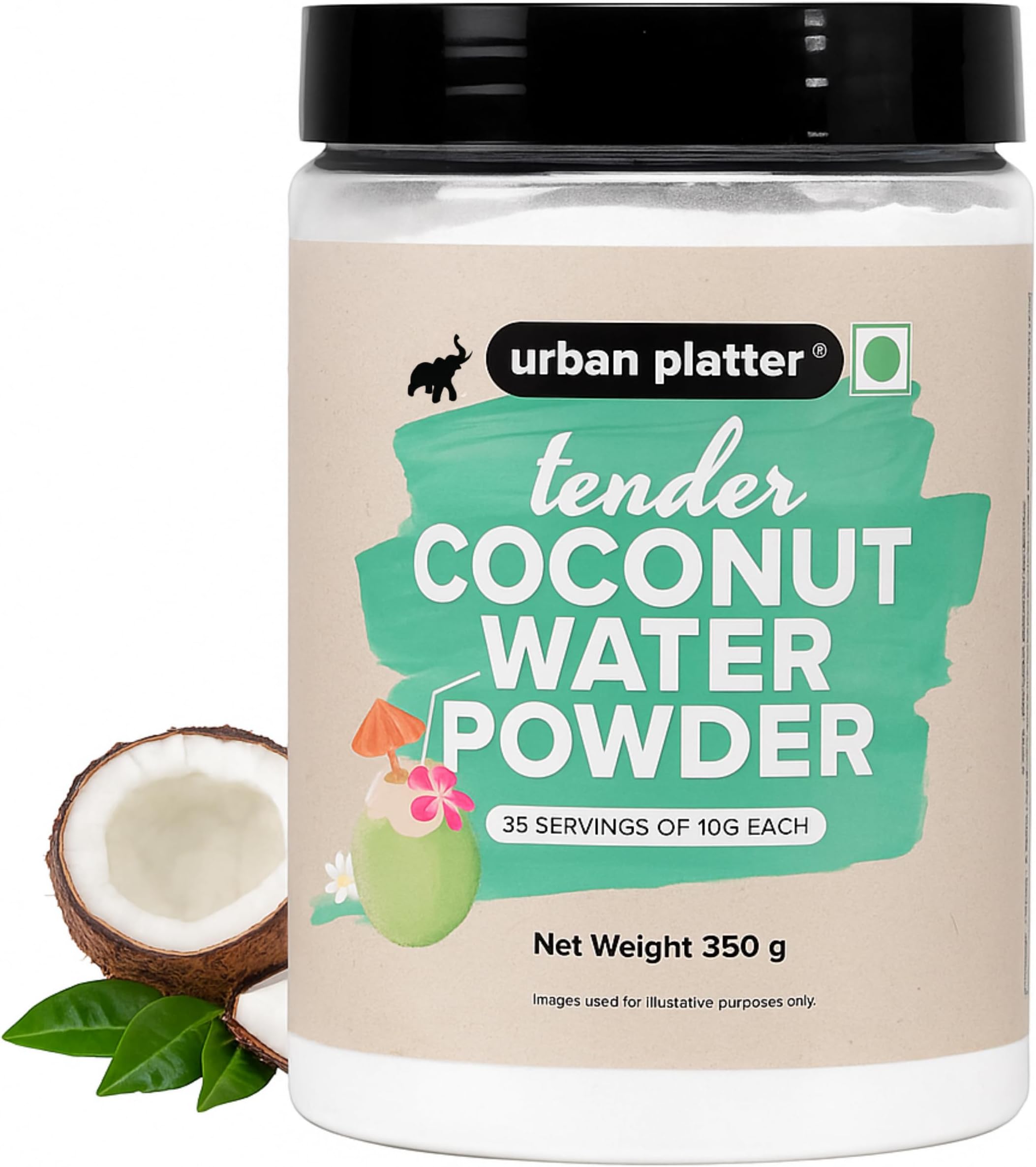 Coconut Water Powder 350g | Hydrating Electrolyte Drink Mix | Natural Coconut Beverage Powder for Smoothies, Juices, Shakes & Summer Drinks | Easy to Mix | 35 Servings