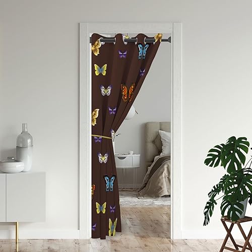 Miniatura 8 de ONINUO Cortinas de puerta de mariposa para puertas, cortinas opacas de mariposas de fantasía romántica para armario de dormitorio de niños, con