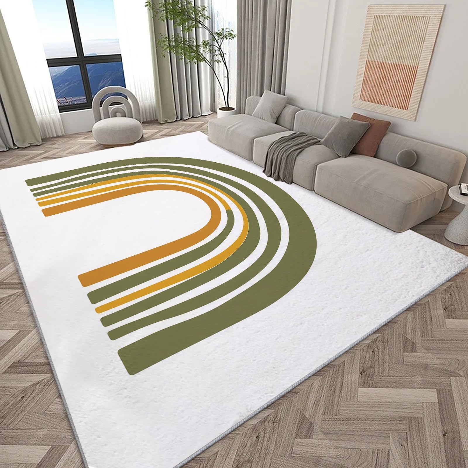 Grand tapis salle a manger lavable et moquette de salon moderne 80x150