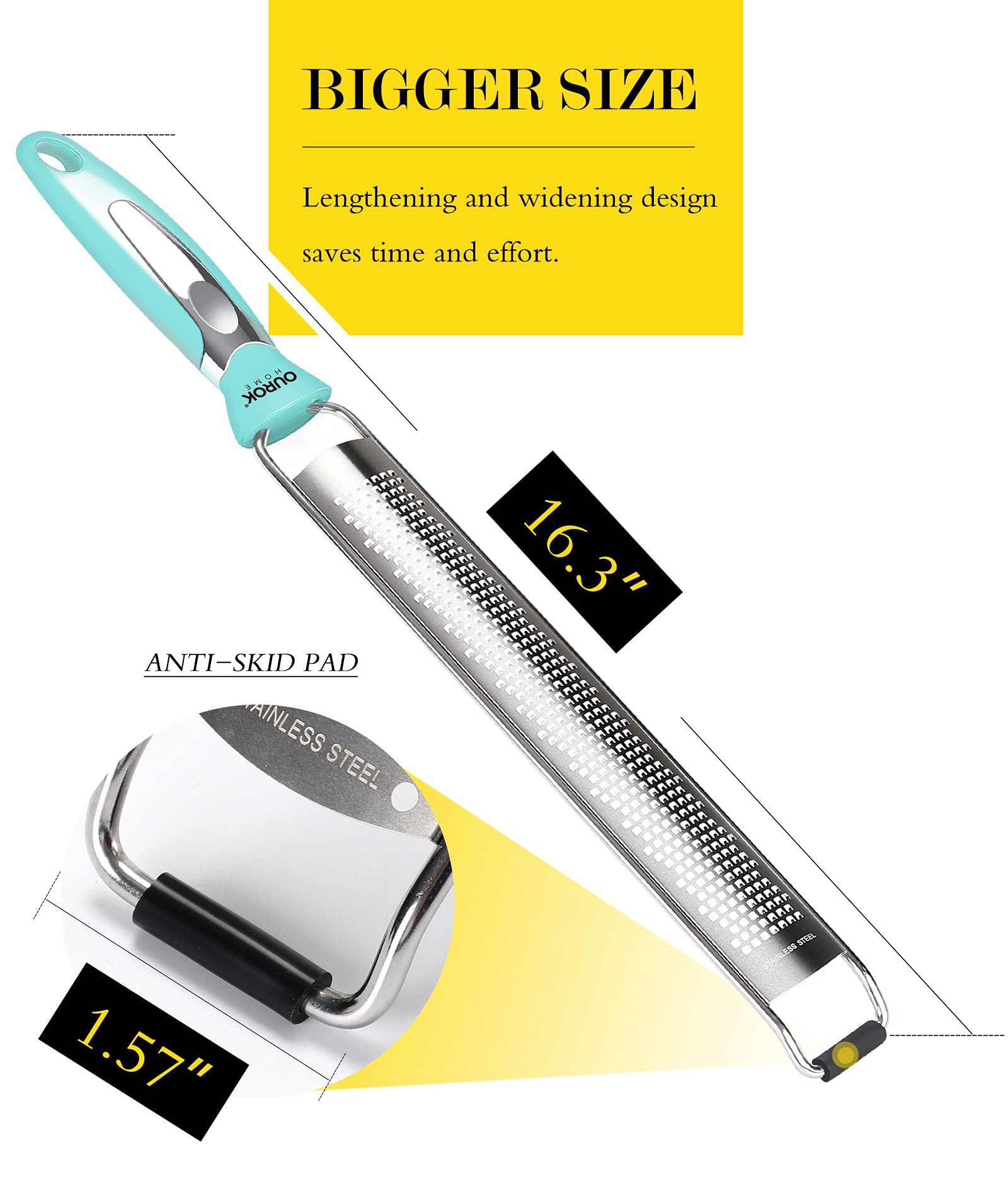 Lemon Zester & Cheese Grater - Stainless Steel -5